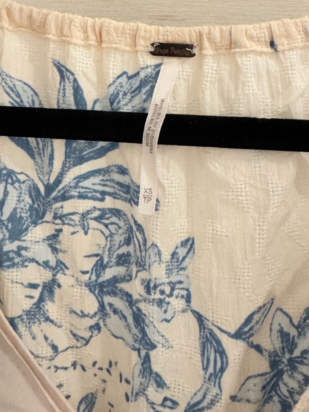 Free People Blue Floral Ruffle Tunic Dress - Picture 3 of 3